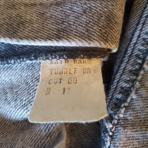 Sostanza 11 Black Acid Wash Jean Denim Pencil Skirt High Waisted Vintage Grunge‎ - Picture 3 of 3